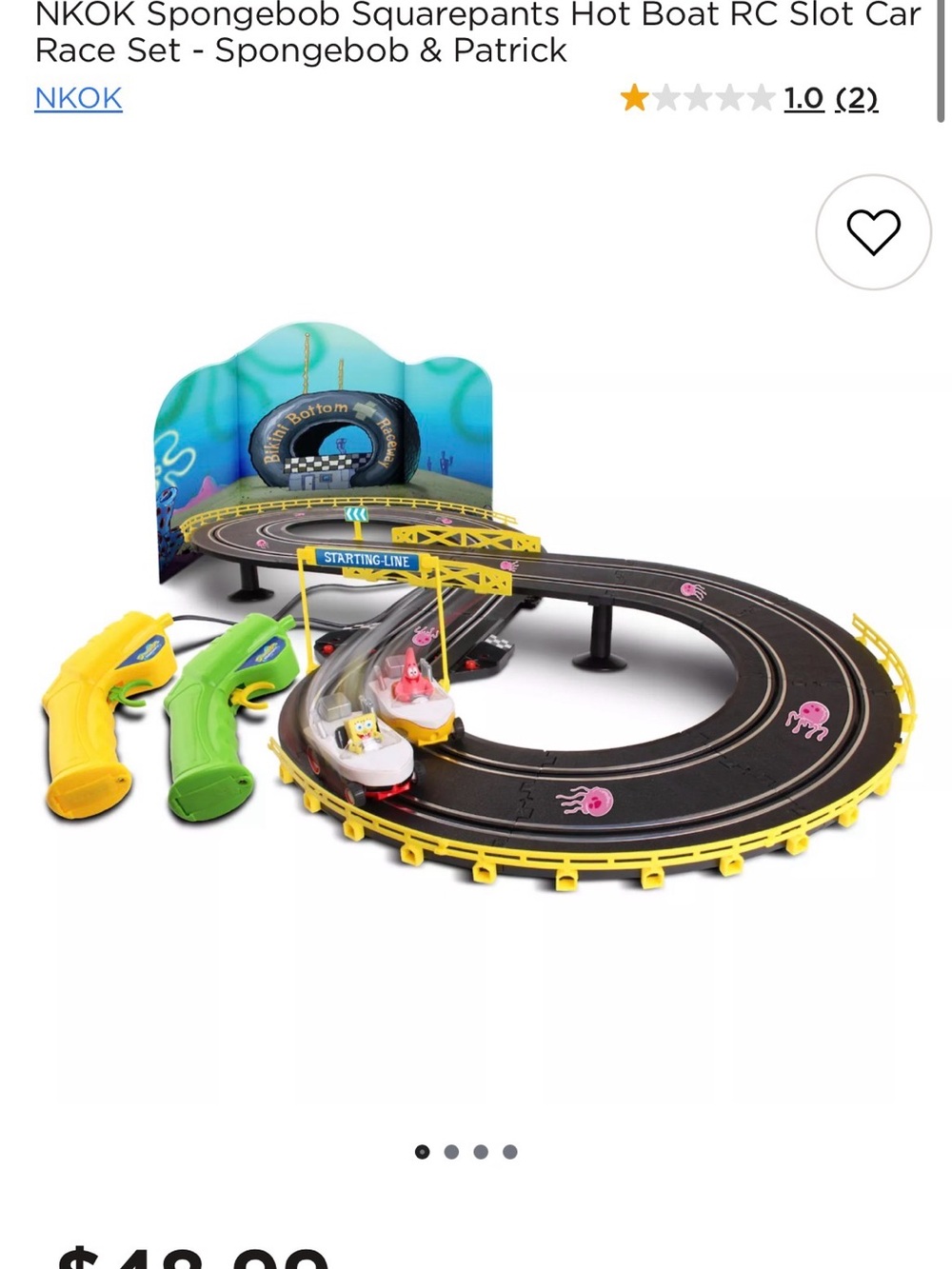 SpongeBob Squarepants RC Hot Boat Race Set - Yellow, Black, Green, Pink